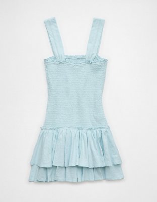 AE Sunchaser Knit Smocked Drop Waist Mini Dress