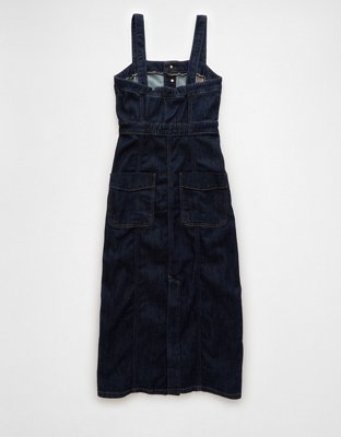 Robe mi-longue boutonnée en denim AE