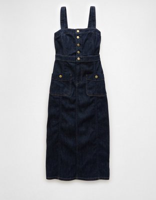 AE Denim Button-Up Midi Dress