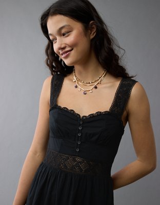 AE Catie Corset Crochet Midi Dress