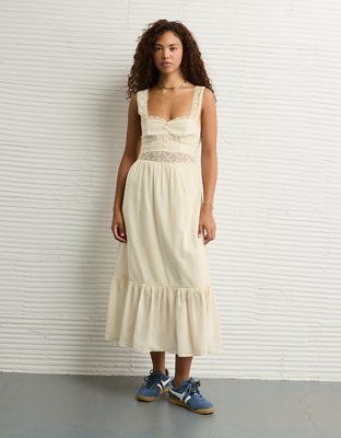 AE Catie Corset Crochet Midi Dress