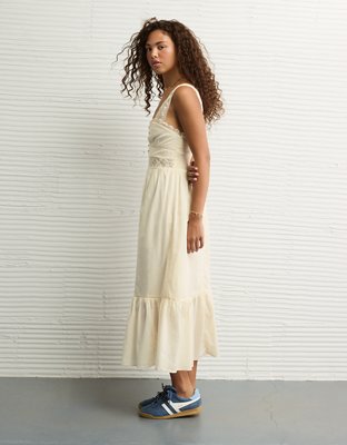 AE Catie Corset Crochet Midi Dress