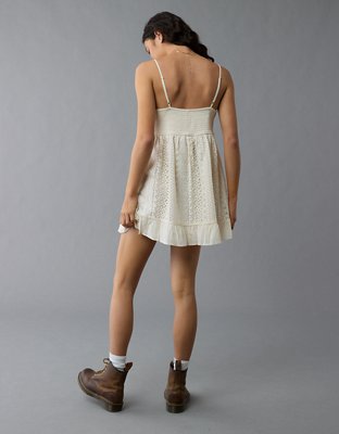 AE V-Neck Eyelet Embroidered Mini Dress