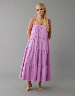AE Sunchaser Knit Smocked Bodice Midi Dress