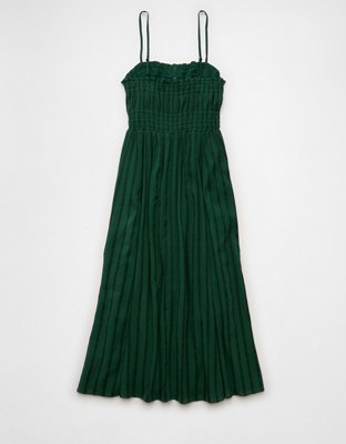 Robe mi-longue boutonnée à garniture ruchée AE