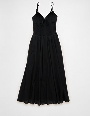 AE V-Neck Smocked Bodice Midi Dress
