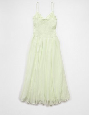AE V-Neck Smocked Bodice Midi Dress