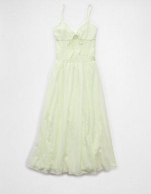 AE V-Neck Smocked Bodice Midi Dress