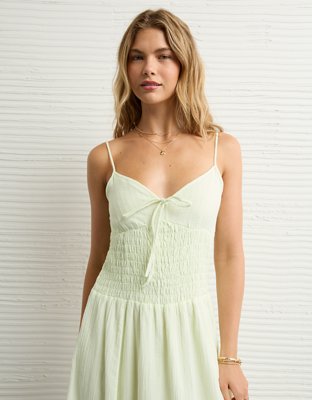 AE V-Neck Smocked Bodice Midi Dress