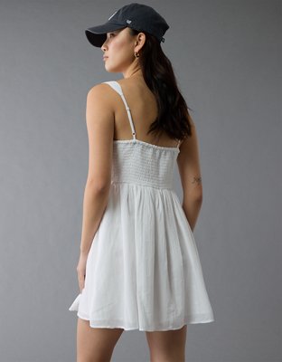 AE V-Neck Eyelet Mini Dress
