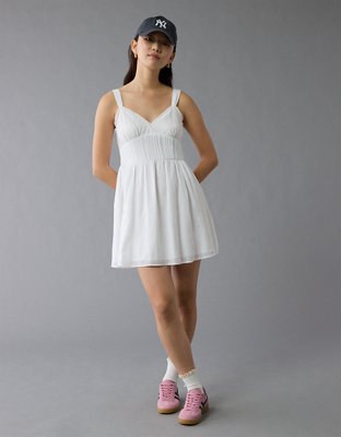 AE V-Neck Eyelet Mini Dress