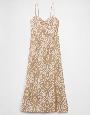 AE Catie Corset Printed Column Midi Dress