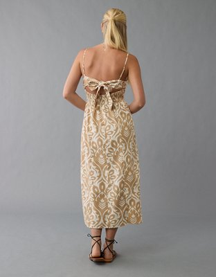 AE Catie Corset Printed Column Midi Dress