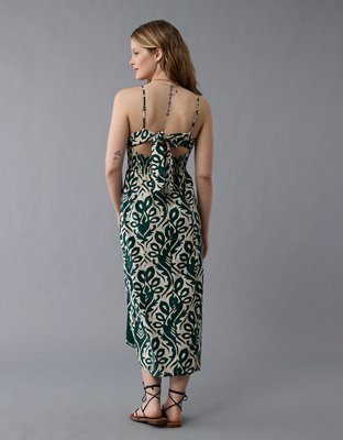 AE Catie Corset Printed Column Midi Dress