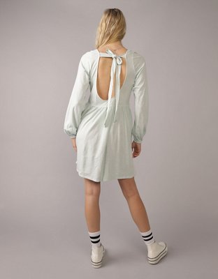 AE Sunchaser Knit Long-Sleeve Scoop Neck Mini Dress