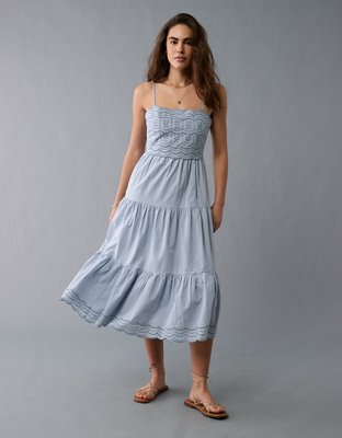 AE Scalloped Tiered Midi Dress