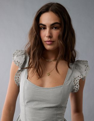 Robe mi-longue de style corset à taille en V AE