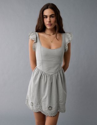 Robe mi-longue de style corset à taille en V AE