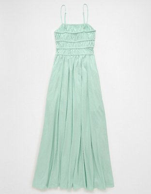 AE Sunchaser Knit Smocked Bodice Midi Dress
