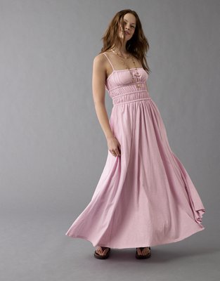 AE Sunchaser Knit Smocked Bodice Midi Dress