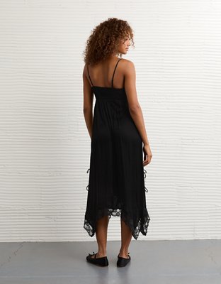 AE Handkerchief Hem Tie Side Midi Slip Dress