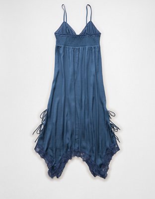 AE Handkerchief Hem Tie Side Midi Slip Dress
