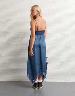 AE Handkerchief Hem Tie Side Midi Slip Dress