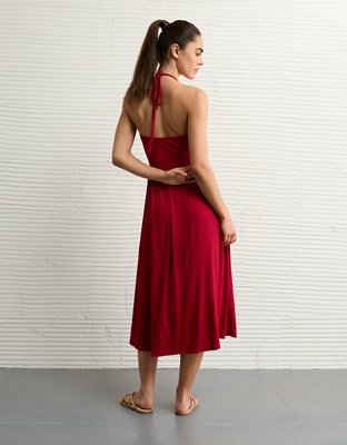 AE Soft & Sexy Keyhole Halter Midi Dress