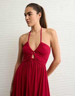 AE Soft & Sexy Keyhole Halter Midi Dress