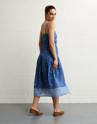 AE V-Neck Side Tie Midi Dress | American Eagle