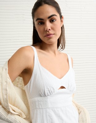 Minirobe à découpe en mélange de lin AE