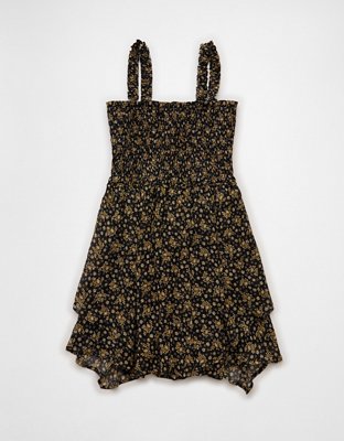AE Handkerchief Hem Ruffle Floral Mini Dress