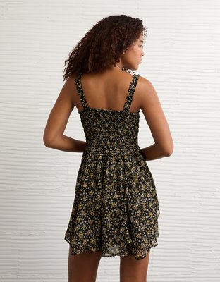 AE Handkerchief Hem Ruffle Floral Mini Dress