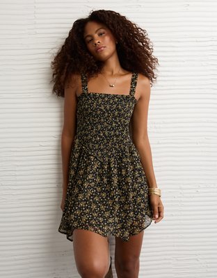 AE Handkerchief Hem Ruffle Floral Mini Dress