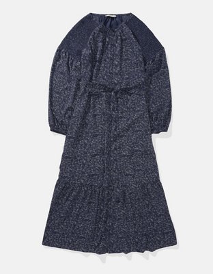 AE Maxi Vestido Estilo Camisa Manga Larga