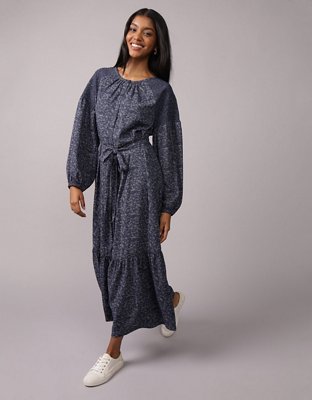AE Long-Sleeve Maxi Shirt Dress.