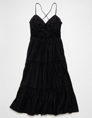 AE V-Neck Lace Tiered Maxi Dress