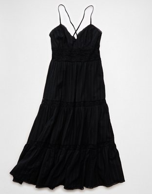 AE V-Neck Lace Tiered Maxi Dress