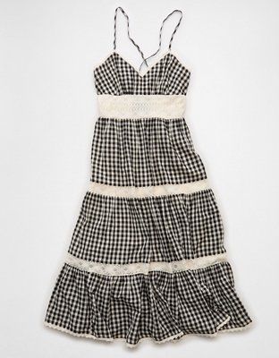 AE V-Neck Lace Tiered Maxi Dress