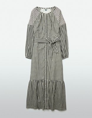 AE Maxi Vestido Estilo Camisa Manga Larga