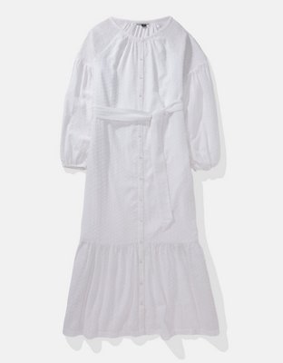 AE Maxi Vestido Estilo Camisa Manga Larga