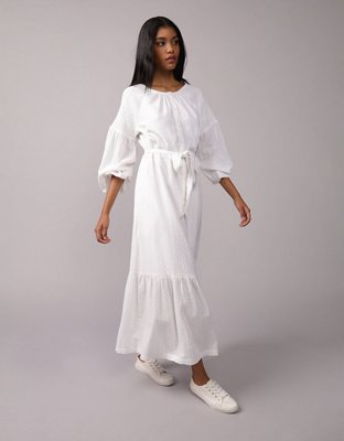 AE Long-Sleeve Maxi Shirt Dress.