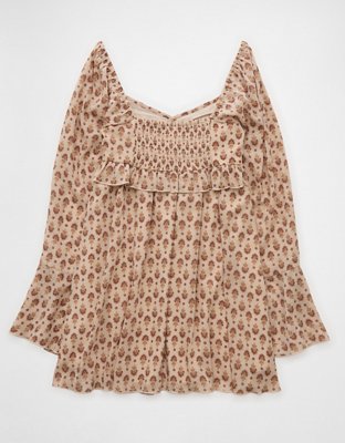 AE Long Sleeve Babydoll Mini Dress