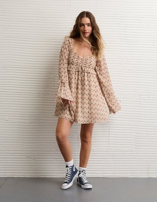 AE Long Sleeve Babydoll Mini Dress