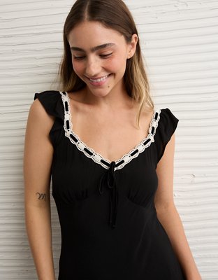 AE Lace Trim Midi Dress