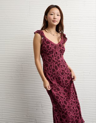 AE Lace Trim Midi Dress