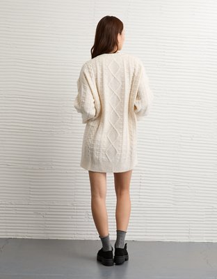 AE Oversized Cable Knit Sweater Dress