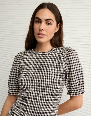 AE Puff Sleeve Smocked Mini Dress