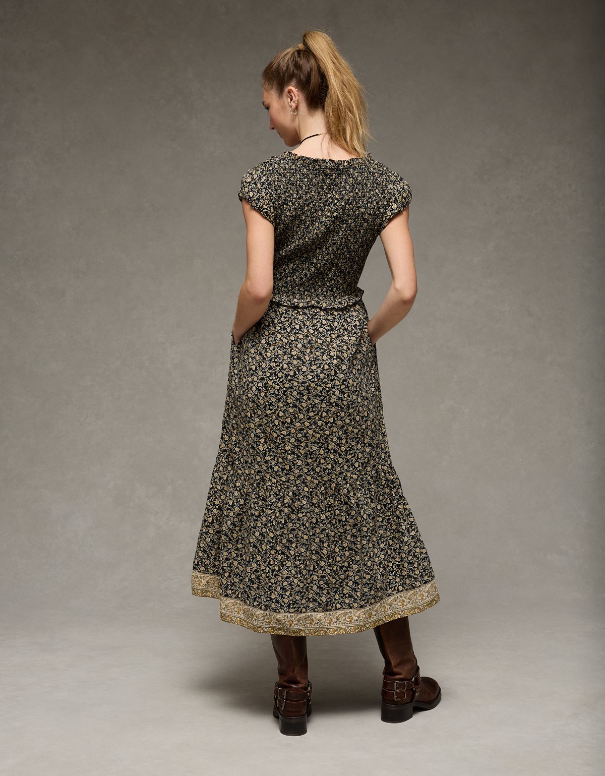 AE Scoop Neck Smocked Midi Dress - image 2