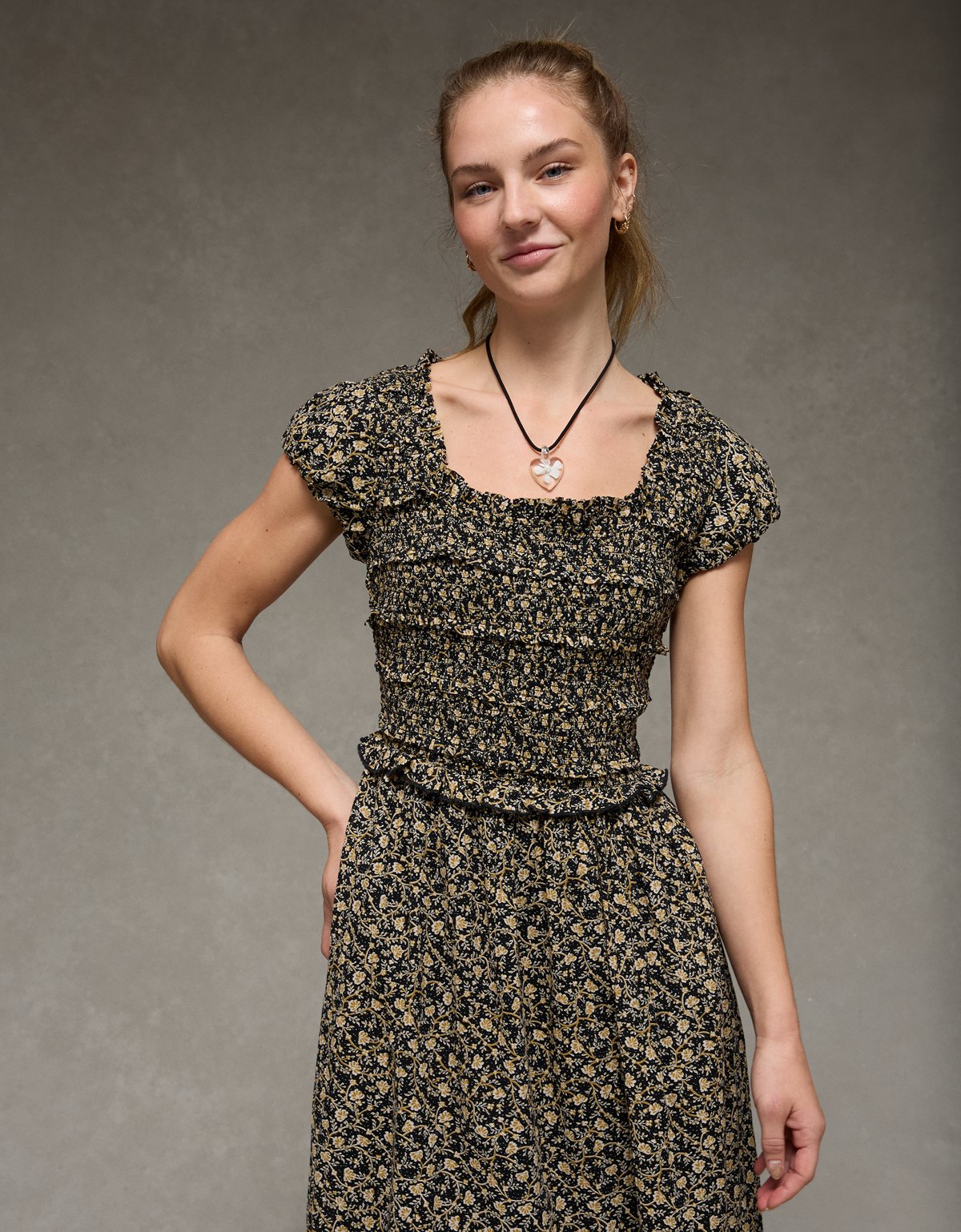 AE Scoop Neck Smocked Midi Dress - image 5